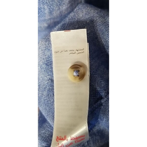 Fat Face UK Linen Blend Shirt Maxi Dress Blue Chambray Size 4 Button Front T40 - Picture 8 of 9